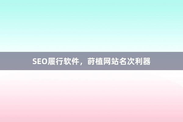 SEO履行软件，莳植网站名次利器